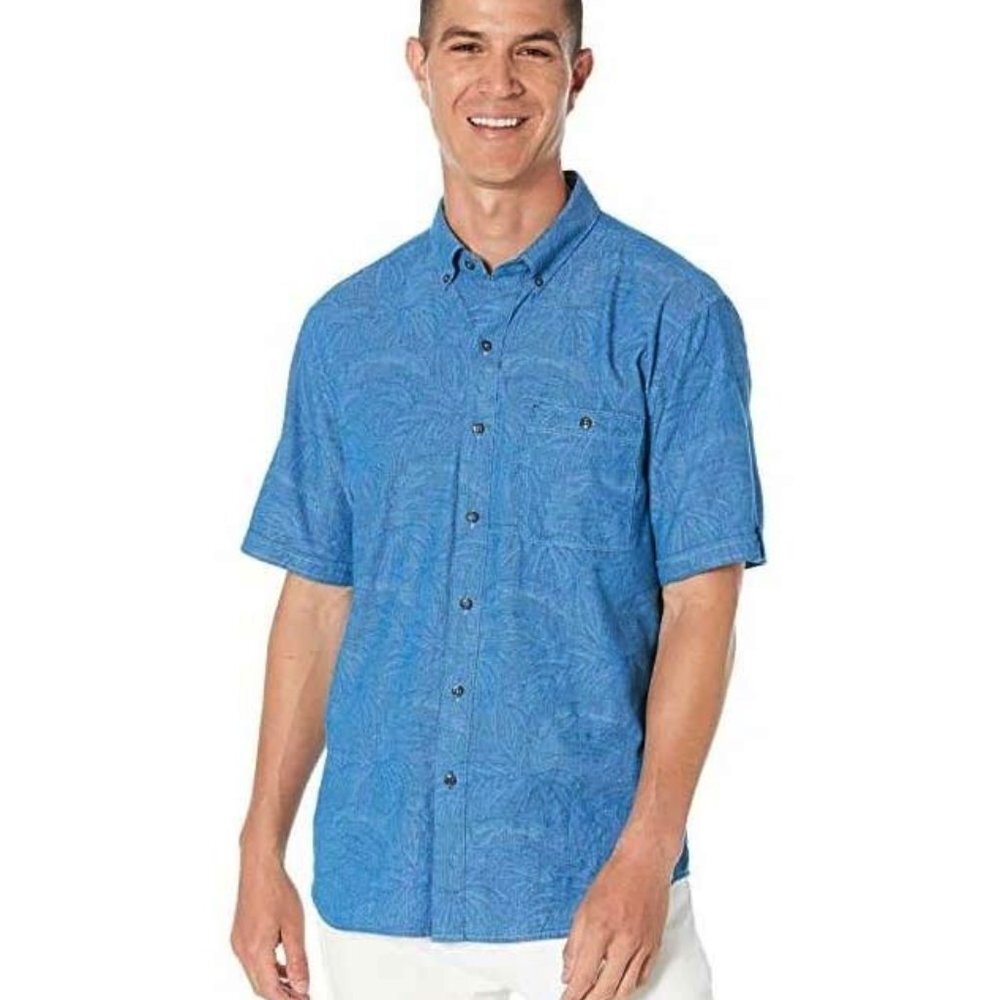NWT Tommy Bahama Men's Desert Fronds Blue Allure Shirt Medium M